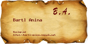 Bartl Anina névjegykártya